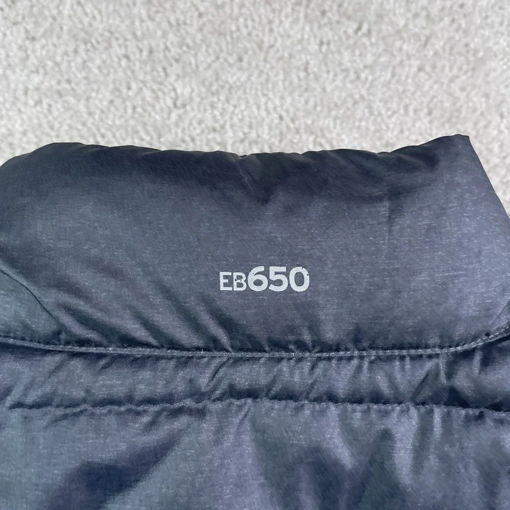 Eddie Bauer Vest‎ Mens Medium Grey Puffer Down EB650 Full Zip Quilted Pockets